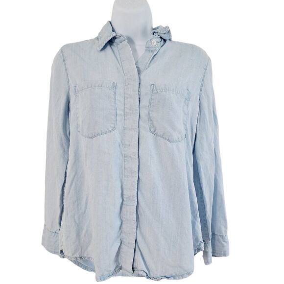 Chico's Button Up Long Sleeve Denim Top - Picture 1 of 6